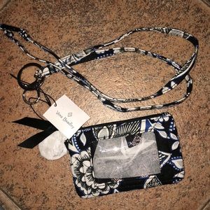 Vera Bradley ID case and lanyard- Snow Lotus